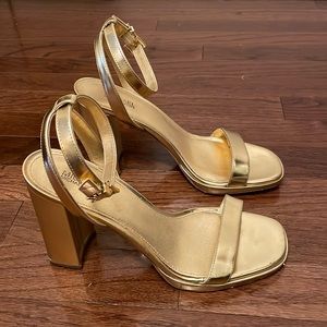 Michael Kors ankle strap block heel